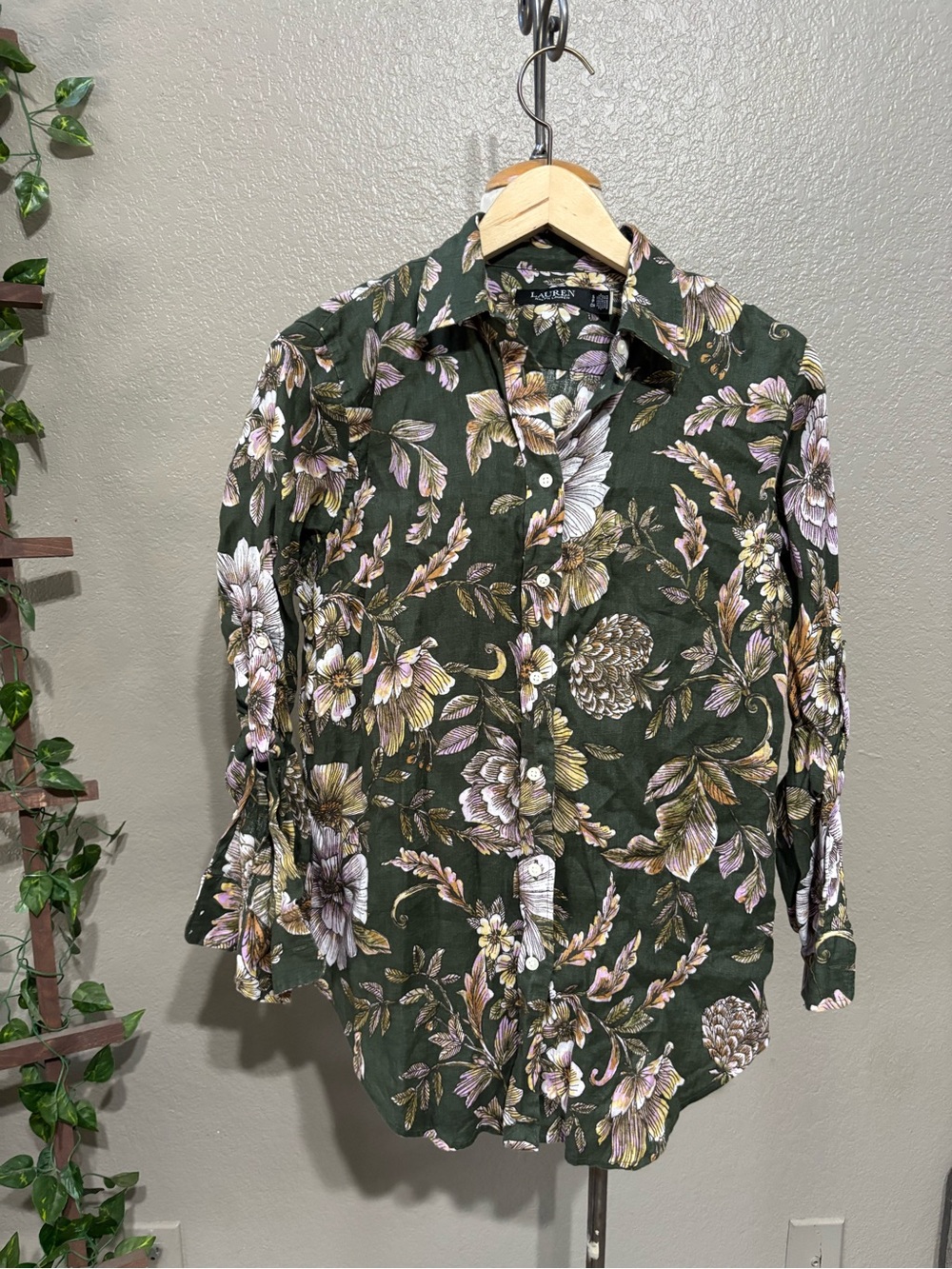▪️Ralph Lauren Relaxed Fit Floral Linen Shirt Sz S - Picture 5 of 12
